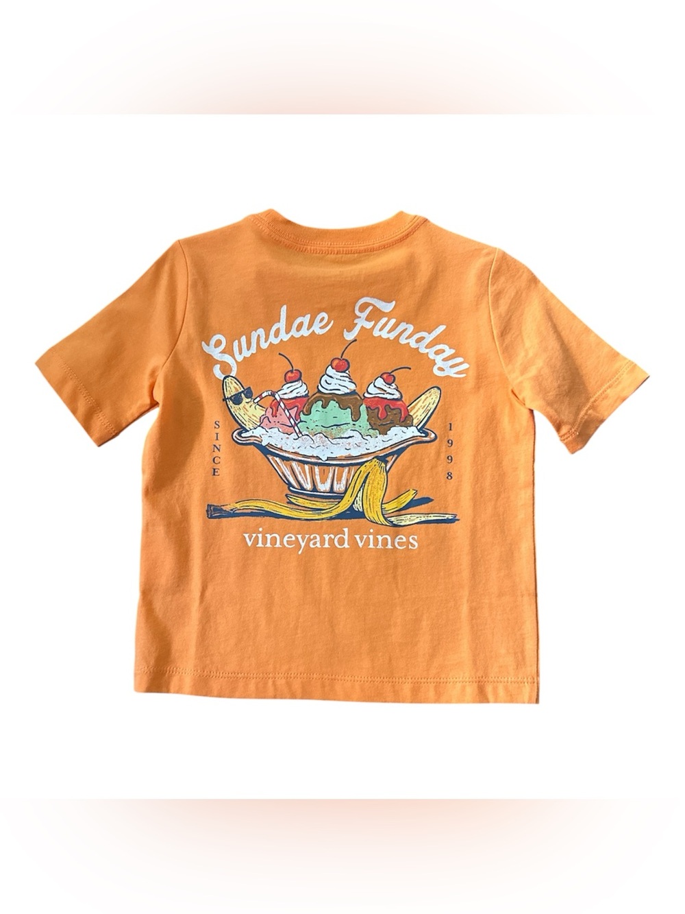 Vineyard Vines Kids Orange "Sundae Funday" Graphic Tee